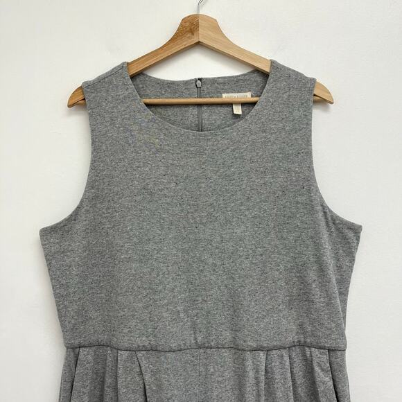 Eileen Fisher Organic Cotton Heathered Knit Wide Leg Crop Moon Jumpsuit - Large - Picture 6 of 15